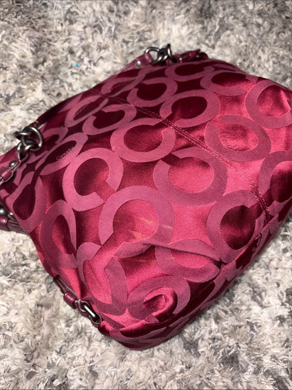 COACH 14147 Brooke Maroon Red Hobo BAG Purse - Picture 5 of 11